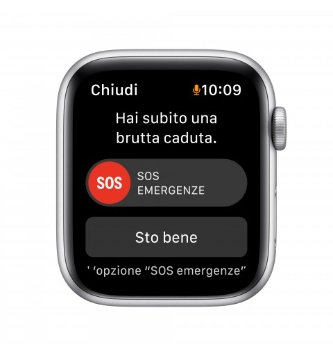 Apple Watch SE GPS, 44mm Cassa in Alluminio color Argento con Cinturino Sport Azzurro