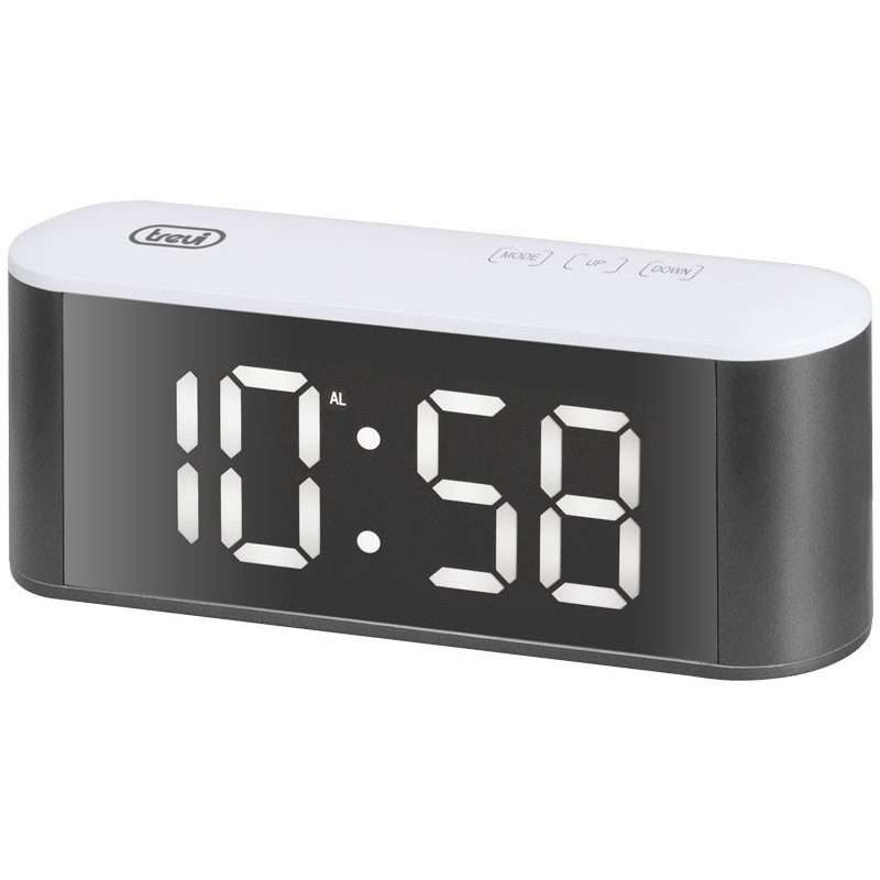 Trevi EC 883 BL Reloj de sobremesa digital Rectangular Negro, Blanco