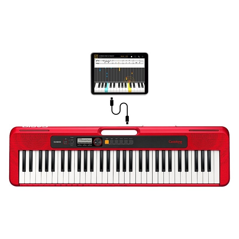 Casio CT-S200 clavier MIDI 61 touche(s) USB Rouge, Blanc