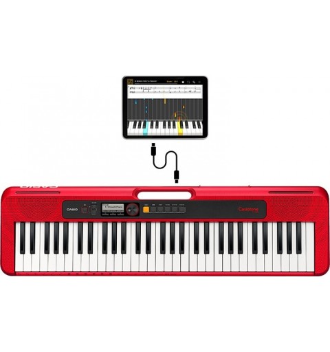 Casio CT-S200 tastiera MIDI 61 chiavi USB Rosso, Bianco