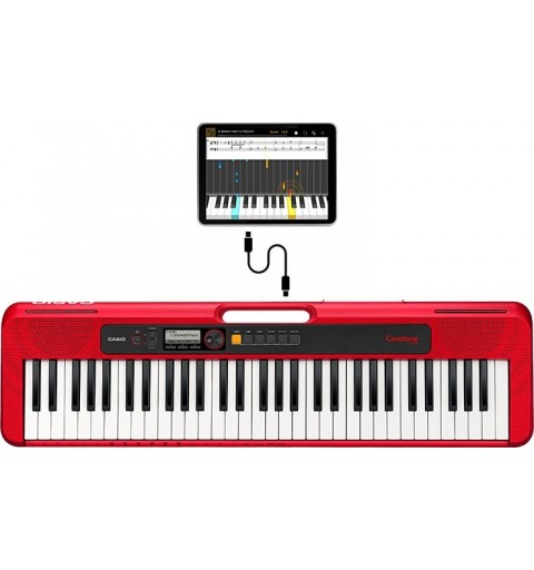 Casio CT-S200 teclado MIDI 61 llaves USB Rojo, Blanco