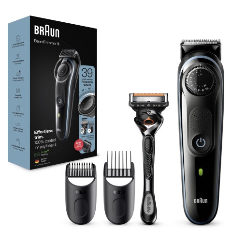 Braun BeardTrimmer 5 Regolabarba 3 BT5340, Regolabarba Uomo, Tagliacapelli, Per Viso, Capelli