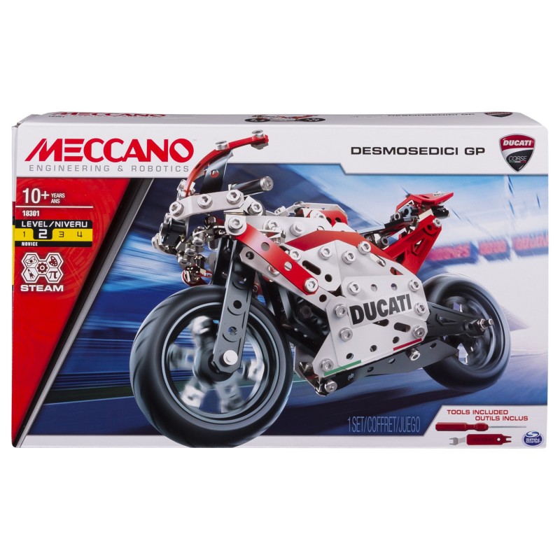 Meccano by Erector Ducati Desmosedici GP STEM Building Kit with Coil-spring Suspension, for Ages 10 and Up