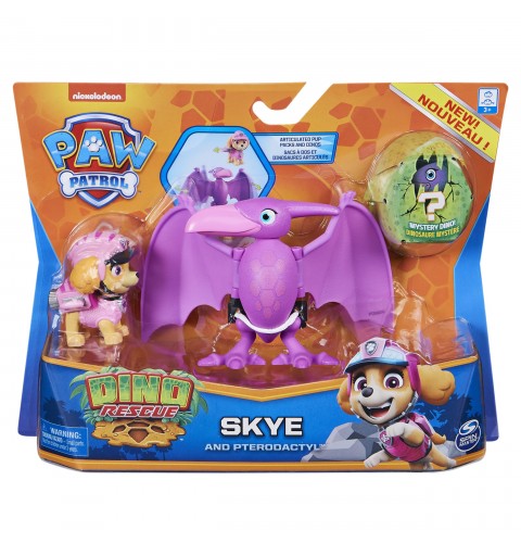 PAW Patrol , Coffret de figurines articulées Dino Rescue Stella et dinosaure, pour les enfants à partir de 3 ans