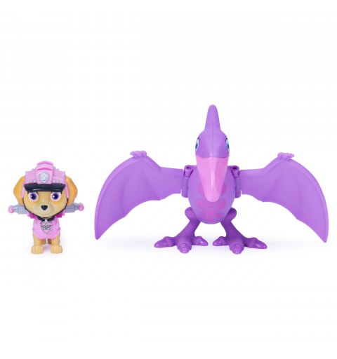 PAW Patrol Dino Rescue Skye Hero Pup Spielfigur im Set mit beweglicher Dinosaurier-Figur und Überraschungs-Dino, Spielzeug für