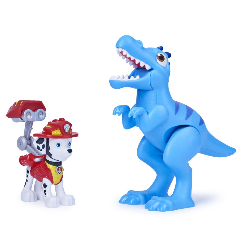 PAW Patrol , Dino Rescue Marshall and Dinosaur Action Figure Set, for Kids Aged 3 and up