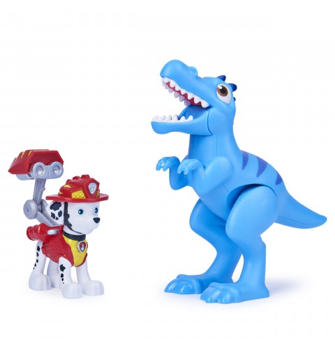 PAW Patrol Dino Rescue Marshall Hero Pup Spielfigur im Set mit beweglicher Dinosaurier-Figur und Überraschungs-Dino, Spielzeug