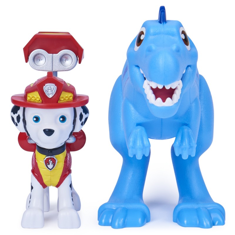 PAW Patrol LA PAT' PATROUILLE – PACK DE 2 FIGURINES DINO RESCUE - MODÈLE MARCUS – Figurines De Marcus, Vélociratpor et