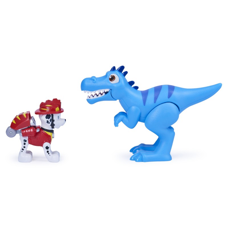 PAW Patrol Dino Rescue Marshall Hero Pup Spielfigur im Set mit beweglicher Dinosaurier-Figur und Überraschungs-Dino, Spielzeug
