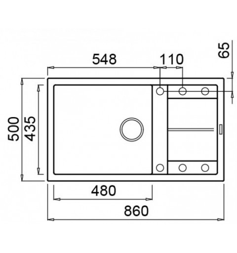 Elleci Unico 410 Evier à poser Rectangulaire Granitek