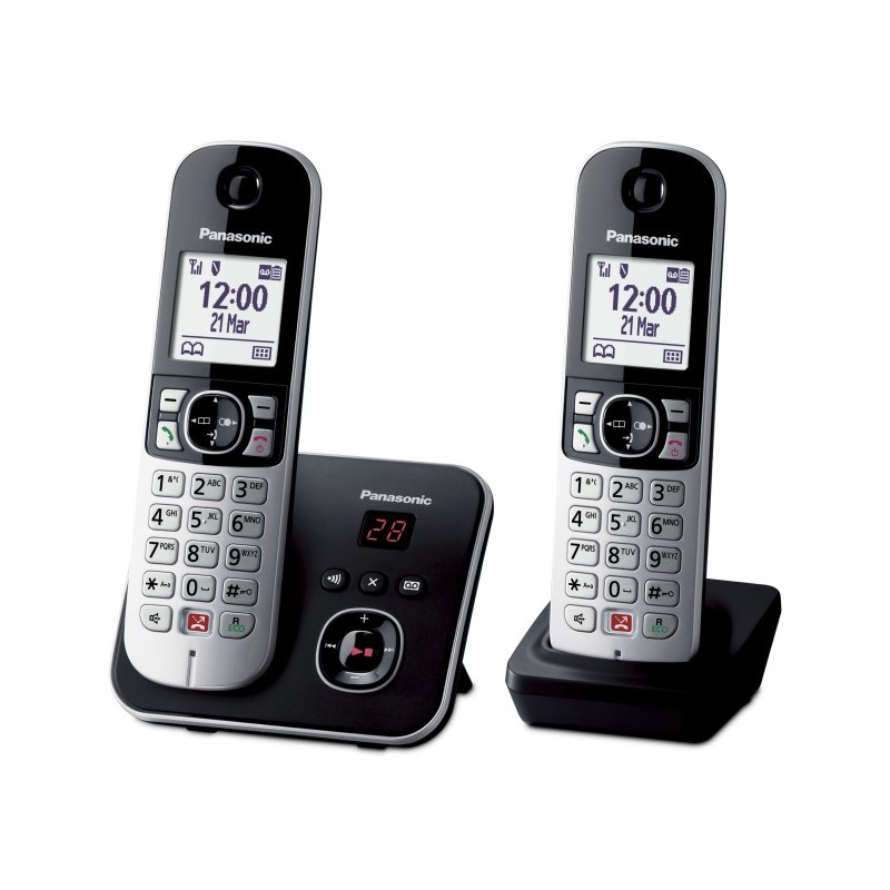 Panasonic KX-TG6862JTB Telefon DECT-Telefon Anrufer-Identifikation Schwarz, Silber