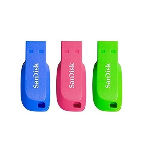 SanDisk Cruzer Blade 16GB lecteur USB flash 16 Go USB Type-A 2.0 Bleu, Vert, Rose