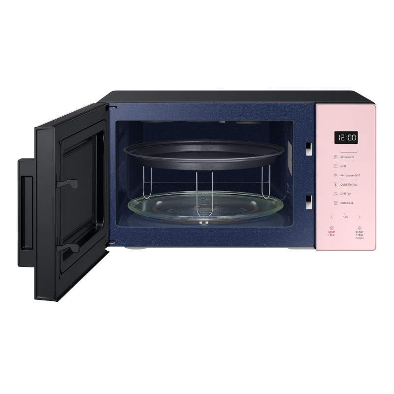 Samsung MG23T5018CP ET forno a microonde Superficie piana Microonde combinato 23 L 800 W Nero, Rosa