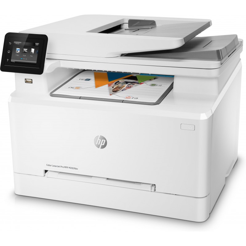 HP Color LaserJet Pro Impresora multifunción M283fdw, Imprima, copie, escanee y envíe por fax, Impresión desde USB frontal