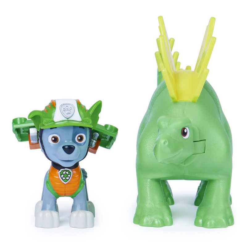 PAW Patrol , Dino Rescue Rocky and Dinosaur Action Figure Set, for Kids Aged 3 and up
