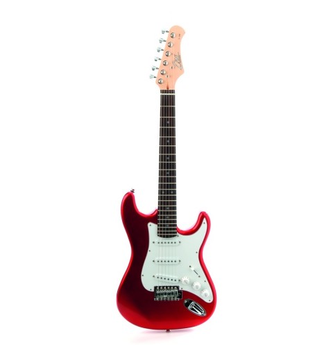 EKO music S-100 3 4 E-Gitarre Stratocaster 6 Saiten Rot, Weiß