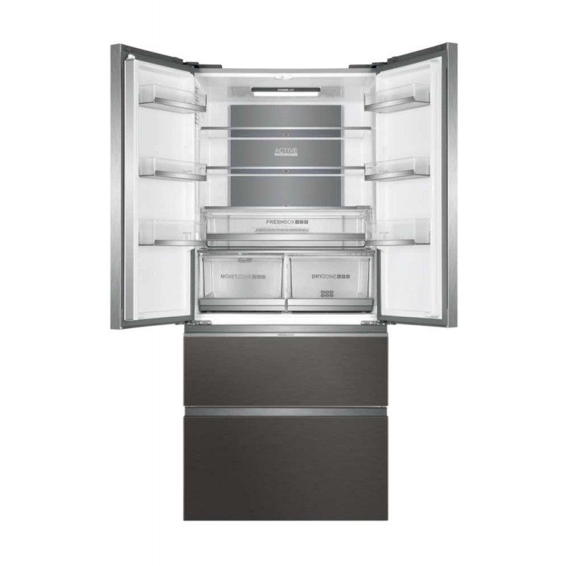 Haier FD 83 Serie 7 HB18FGSAAA frigo américain Autoportante 539 L E Argent, Titane