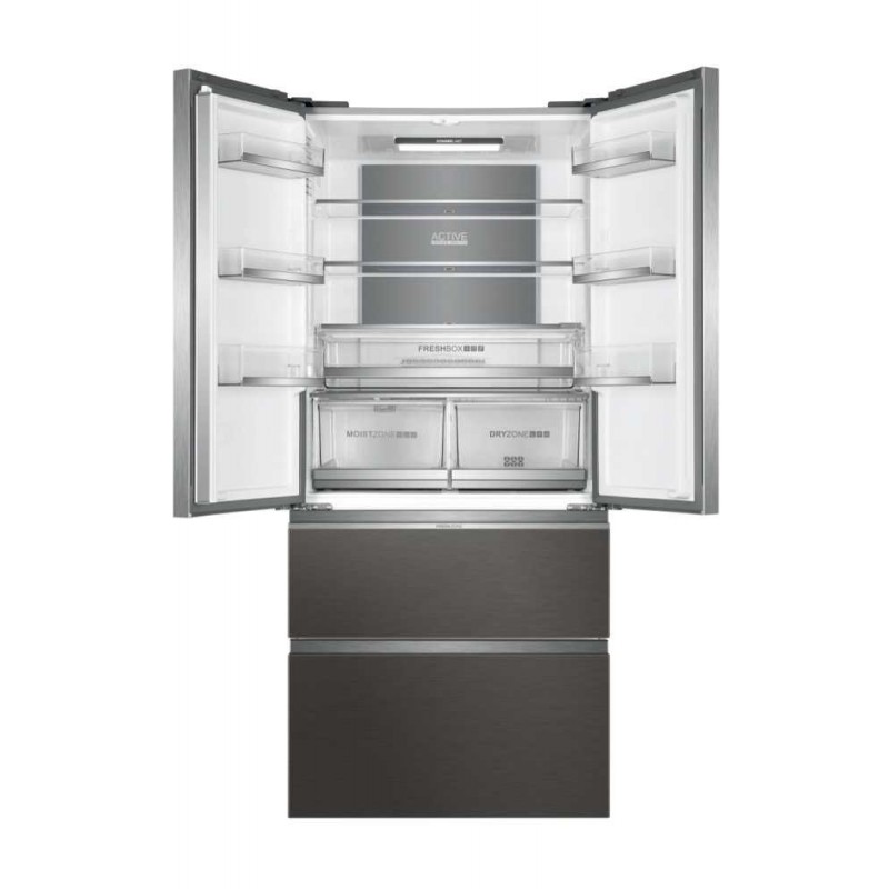 Haier FD 83 Serie 7 HB18FGSAAA frigorifero side-by-side Libera installazione 539 L E Argento, Titanio