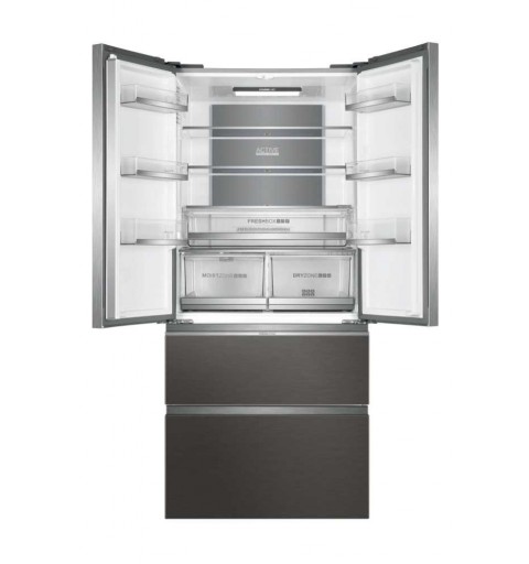 Haier FD 83 Serie 7 HB18FGSAAA frigo américain Autoportante 539 L E Argent, Titane