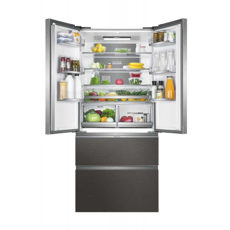 Haier FD 83 Serie 7 HB18FGSAAA frigo américain Autoportante 539 L E Argent, Titane