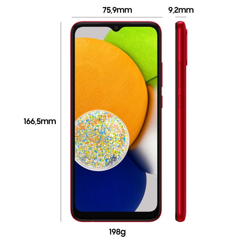 Samsung Galaxy A03 SM-A035G DSN 16,5 cm (6.5 Zoll) Dual-SIM Android 11 4G Mini-USB B 4 GB 64 GB 5000 mAh Rot