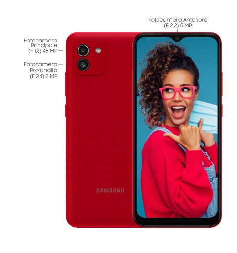 Samsung Galaxy A03 SM-A035G DSN 16,5 cm (6.5 Zoll) Dual-SIM Android 11 4G Mini-USB B 4 GB 64 GB 5000 mAh Rot