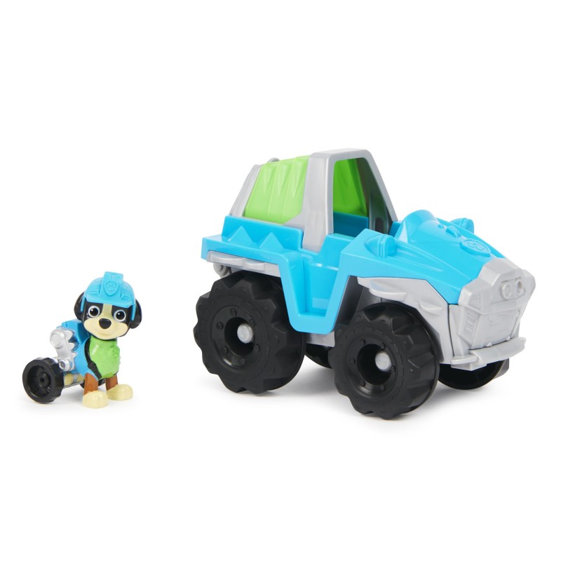 PAW Patrol LA PAT' PATROUILLE - VÉHICULE + FIGURINE REX - Véhicule de 15 cm Avec 1 Figurine À Collectionner Pat' Patrouille - -