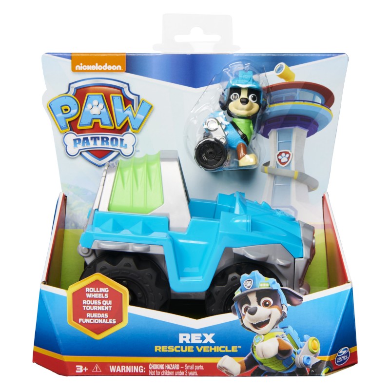 PAW Patrol , Rex’s Dinosaur Rescue Vehicle with Collectible Action Figure, Kids Toys for Ages 3 and Up