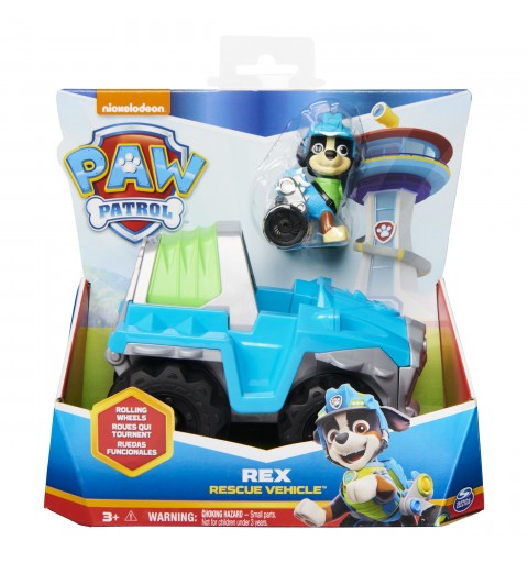 PAW Patrol , Rex’s Dinosaur Rescue Vehicle with Collectible Action Figure, Kids Toys for Ages 3 and Up