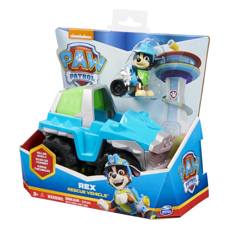 PAW Patrol , Rex’s Dinosaur Rescue Vehicle with Collectible Action Figure, Kids Toys for Ages 3 and Up