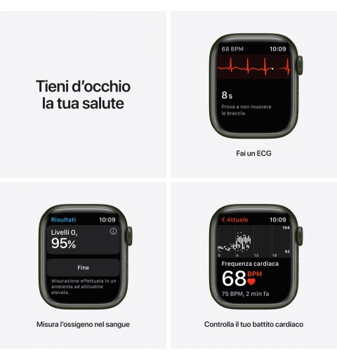 Apple Watch Series 7 41 mm OLED Vert GPS (satellite)