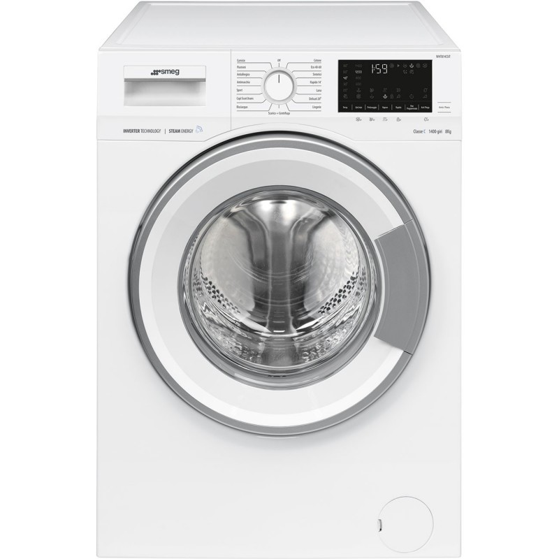 Smeg WHT814CSIT machine à laver Charge avant 8 kg 1400 tr min C Blanc