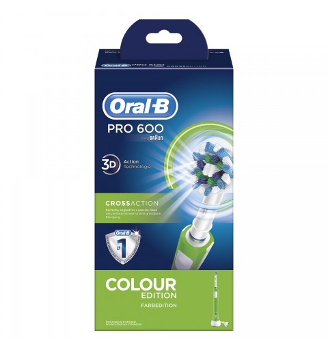 Oral-B PRO Spazzolino elettrico ricaricabile 600 CrossAction Green Edition Braun