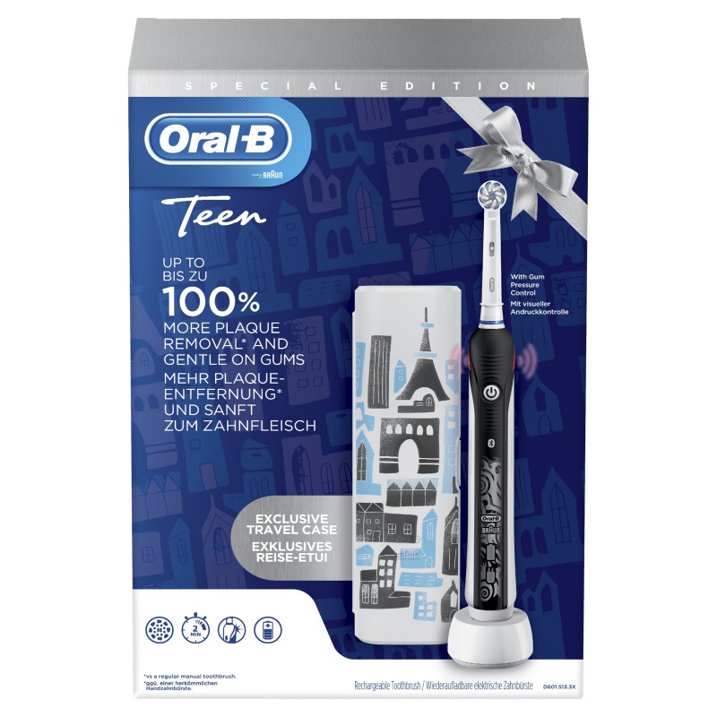 Oral-B SmartSeries 80336913 Elektrische Zahnbürste Teenager Rotierende Zahnbürste Schwarz, Weiß