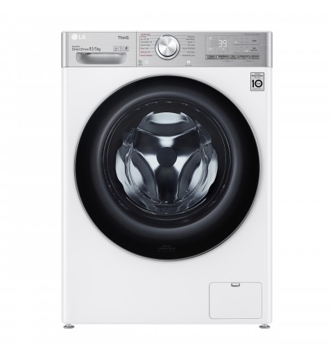 LG F2DV9S8H2E machine à laver avec sèche linge Autoportante Charge avant Blanc E