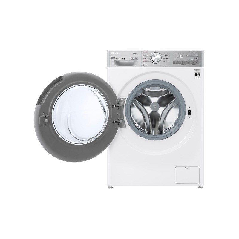 LG F2DV9S8H2E machine à laver avec sèche linge Autoportante Charge avant Blanc E