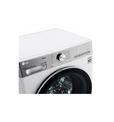 LG F2DV9S8H2E machine à laver avec sèche linge Autoportante Charge avant Blanc E