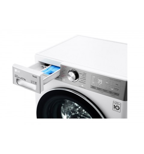 LG F2DV9S8H2E machine à laver avec sèche linge Autoportante Charge avant Blanc E