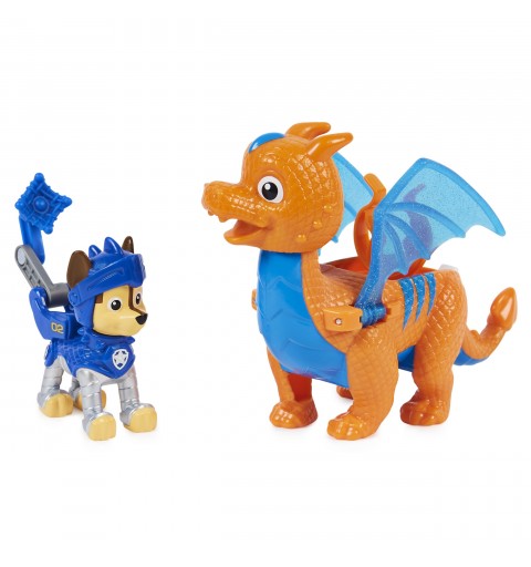 PAW Patrol PAT' PATROUILLE RESCUE KNIGHTS - PACK 2 FIGURINES CHASE + DRAGON - Pars en Sauvetage Pat' Patrouille Mission