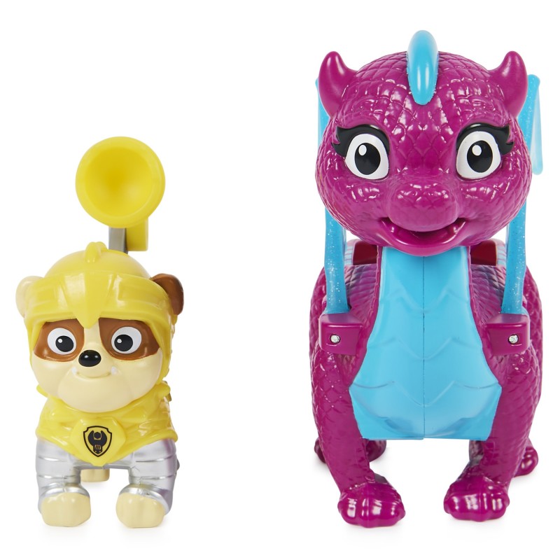 PAW Patrol PAT' PATROUILLE RESCUE KNIGHTS - PACK 2 FIGURINES CHASE + DRAGON - Pars en Sauvetage Pat' Patrouille Mission