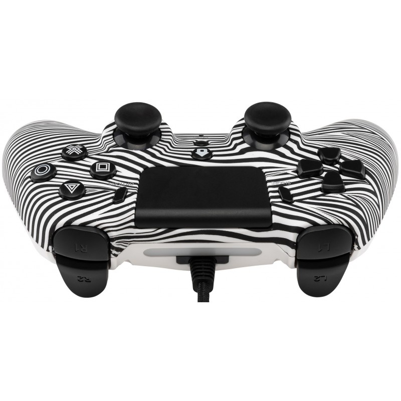 Qubick ACP40169 mando y volante Negro, Blanco Gamepad PlayStation 4