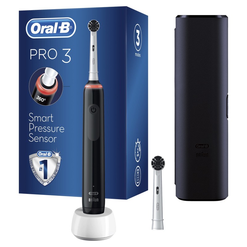 Oral-B PRO 3 3000 Adult Rotating-oscillating toothbrush Black, White