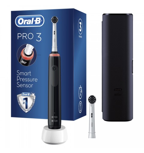 Oral-B PRO 3 3000 Adult Rotating-oscillating toothbrush Black, White