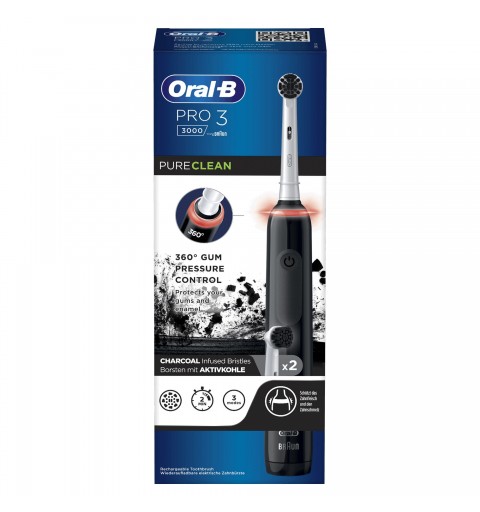 Oral-B PRO 3 3000 Adult Rotating-oscillating toothbrush Black, White