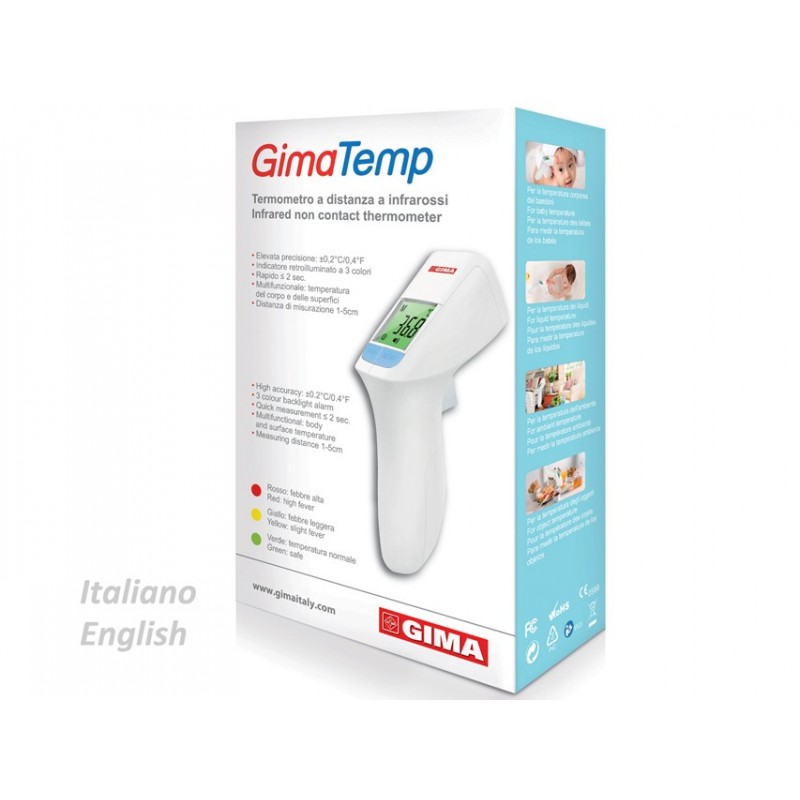 GIMA 25583 termometro digitale per corpo Termometro a rilevamento remoto Bianco Fronte Pulsanti
