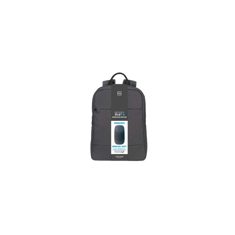 Tucano Backpack + Mouse borsa per notebook 39,6 cm (15.6") Zaino Grigio