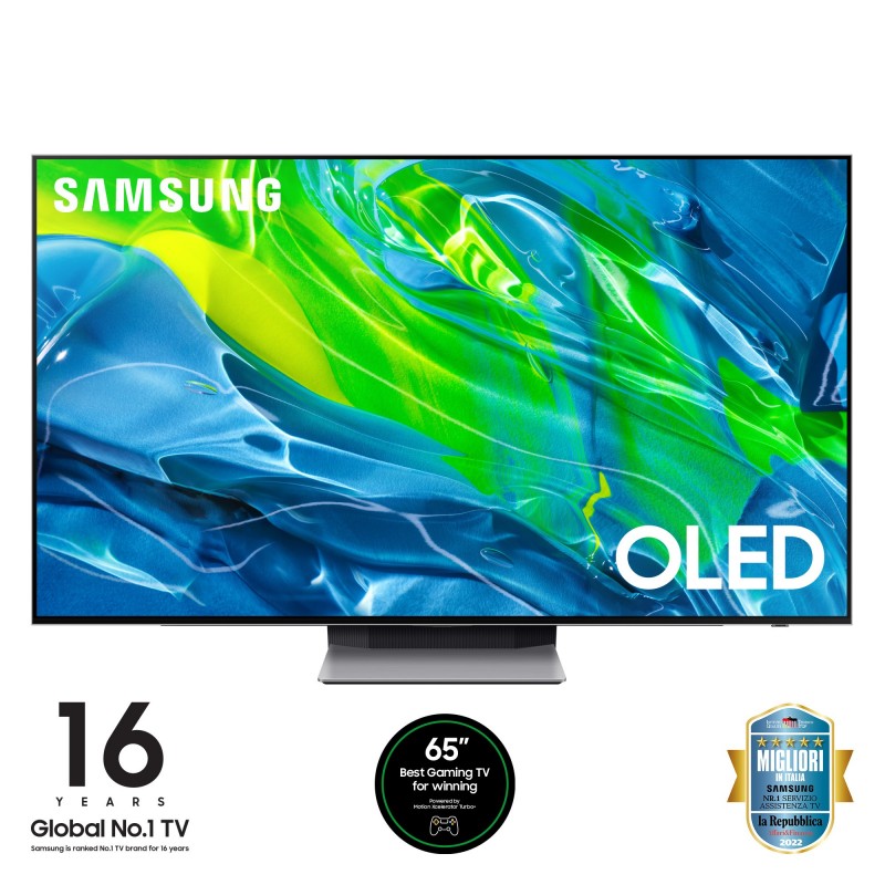 Samsung Series 9 TV OLED 4K 65” QE65S95B Smart TV Wi-Fi Eclipse Silver 2022, Processore Neural Quantum 4K, Ultra sottile,