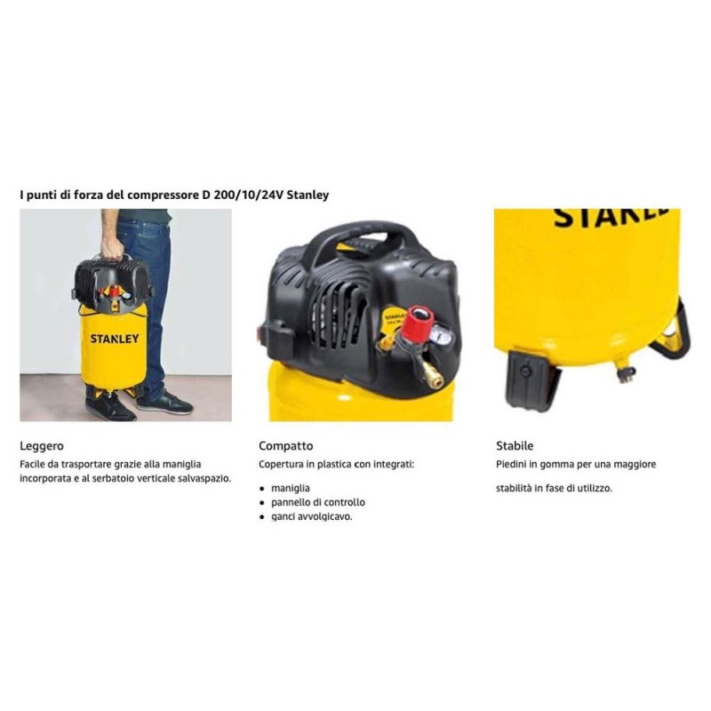 Compressore Stanley STN598 DN200 10 24 Verticale Oilless