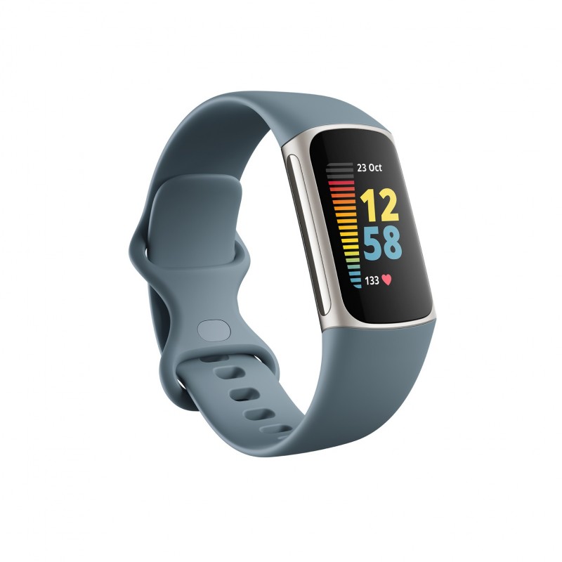 Fitbit Charge 5 Bracelet connecté Bleu, Acier inoxydable