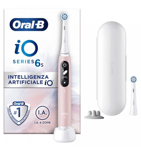 Oral-B iO 6S Adulte Brosse à dents vibrante Rose, Blanc